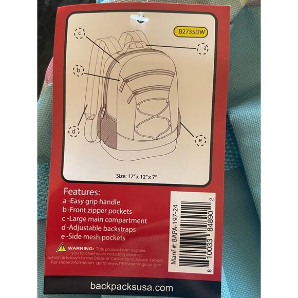 NWT Moda West Kids Colorful Backpack - Picture 5 of 5